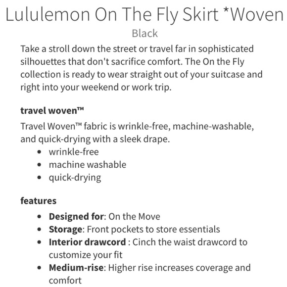 LULULEMON Athletica Black On The Fly Skirt Size 4 - Picture 15 of 16